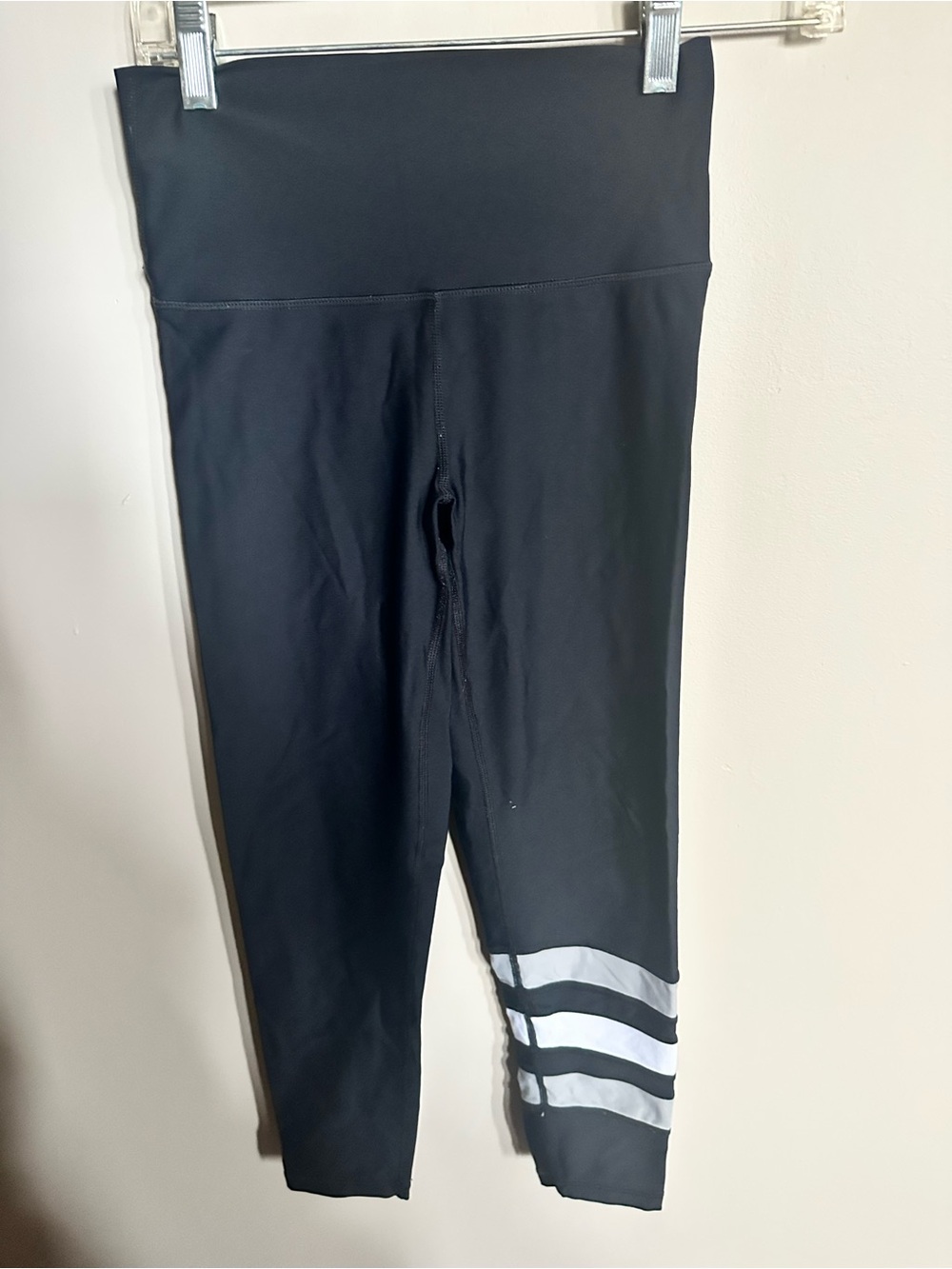 Aerie Black High-Waist Active Leggings with Stripes